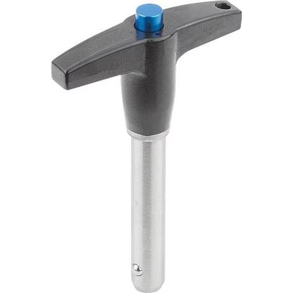 Ball lock pins with T-grip, self-locking, Kipp, Mfr#: K0366.27816040